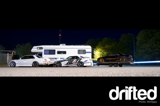 Drift cars motorway services