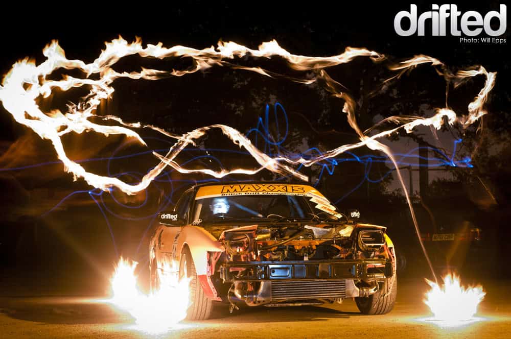 Brad's on fire Nissan 200sx 240sx BDC Light Trails