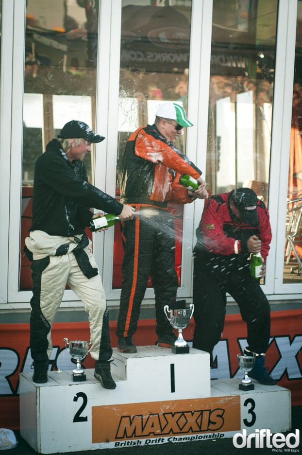 BDC Round 5 Knockhill Podium Danny Eyles Phil Morrison Simon Perry