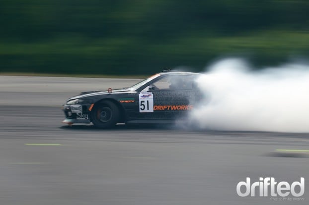 Phil making loads of smoke at Donny