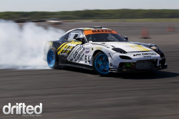 Matt House V8 RX7 at Santa pod