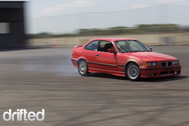 Mean looking BMW E36 at Santa Pod DWYB