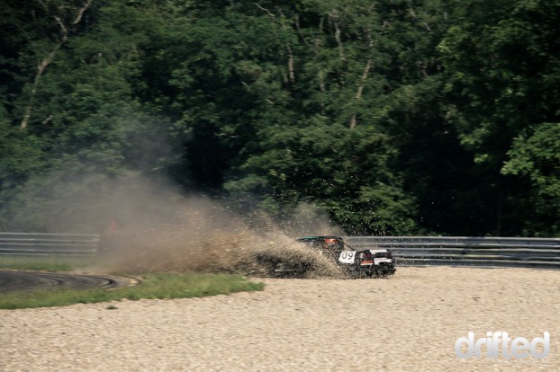 hard landing in the gravel... exept for some dust and stones in the enginebay, everything was alright