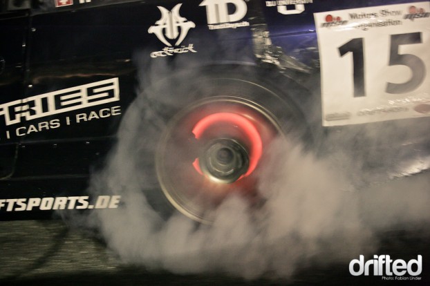 Team Speed Industries mastermind Tobias Welti brought his brakediscs to glow