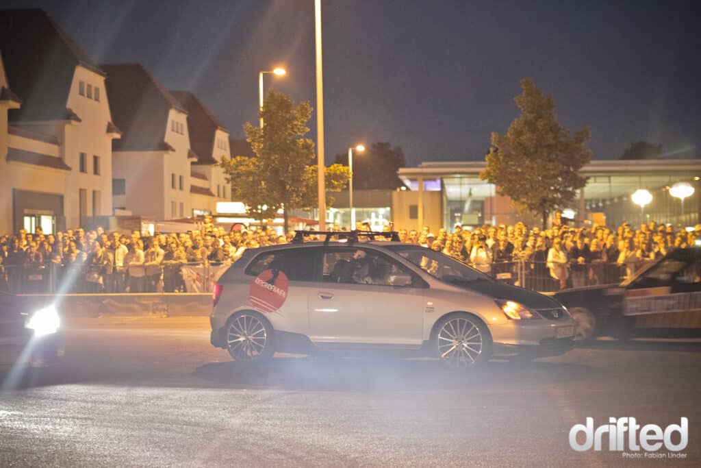 EVENT: XS Carnight Drift Demo - Image In our second show, we drifted around a volunteer in his Civic