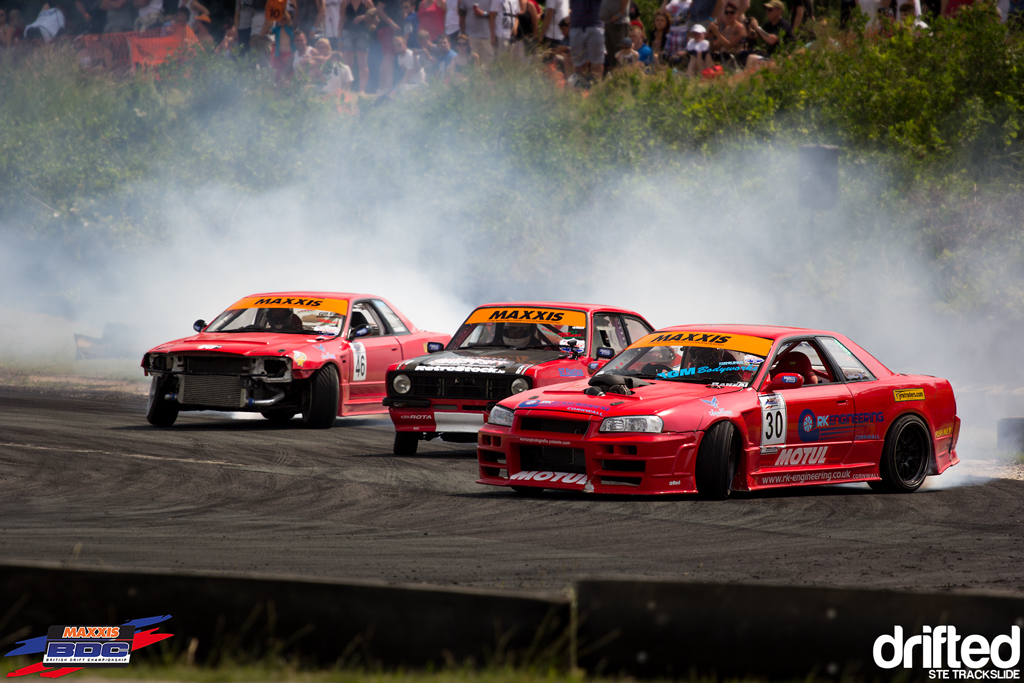 Ste Trackslide BDC Team Event 2013 Two R34 + Escort MK2