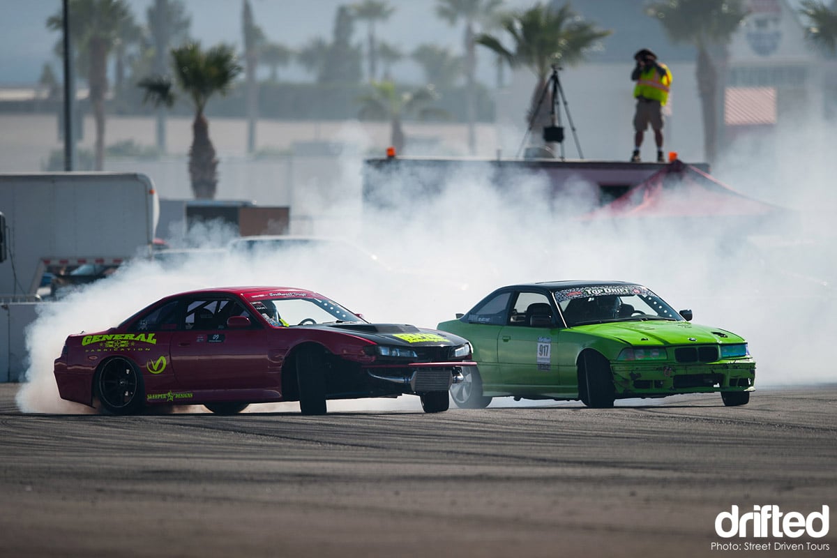 twin drifting nissan 240sx