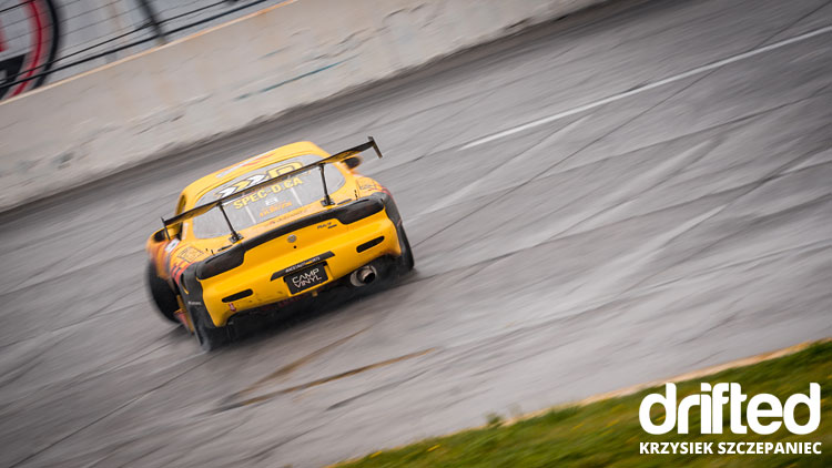 yellow rx7 fd3s drifting rear