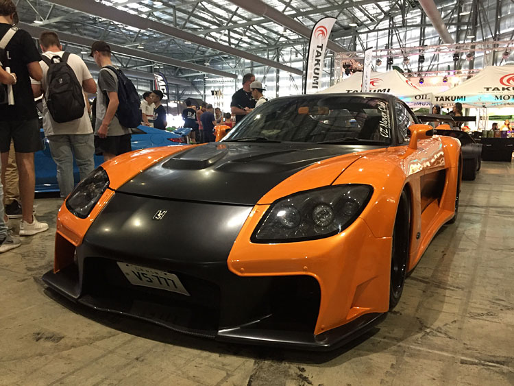 hans mazda rx7 fd3s at show