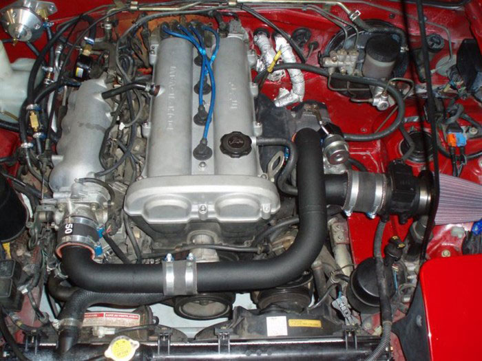 btp begi installed miata turbo kit engine bay