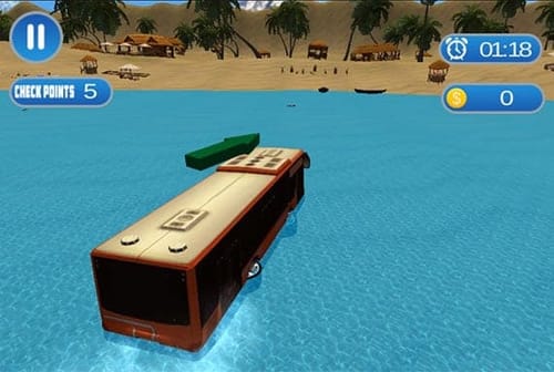 water surfing bus driving simulator