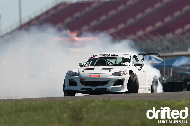 white rx-8 drifting