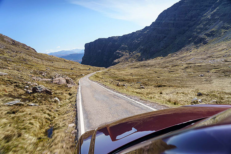 nc500 car trip mountains