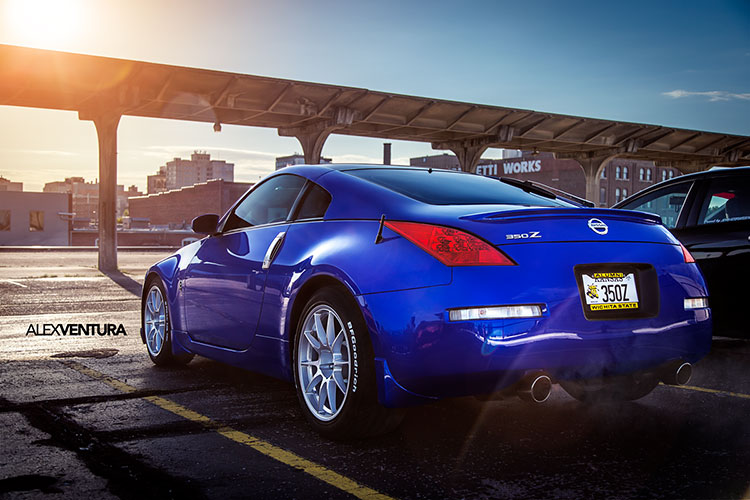 blau 350z hinten