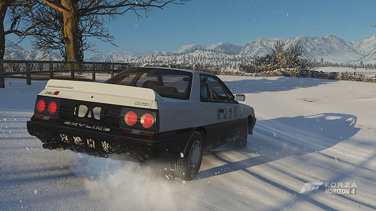 nissan skyline r31 gtr snow drift skid