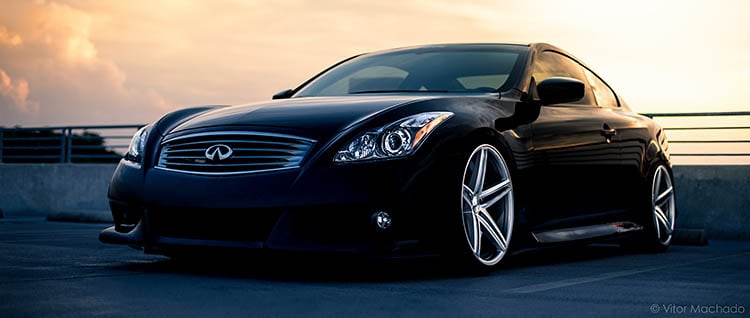 clean black sunset stance fitment infiniti