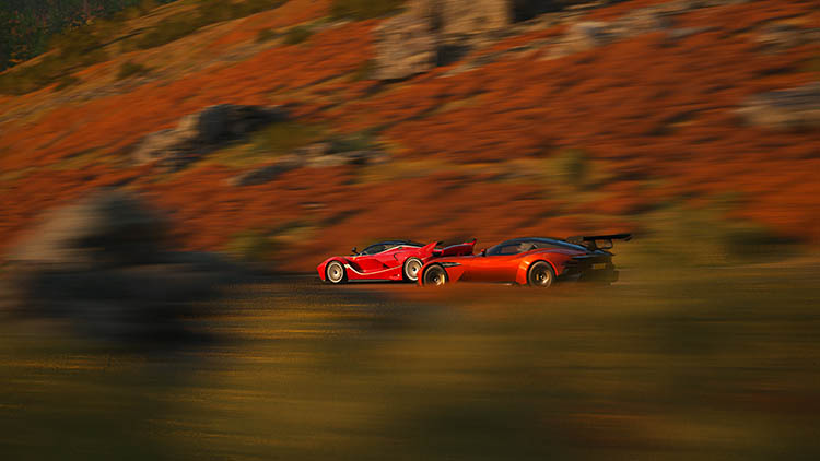 ferrari fxx aston martin race