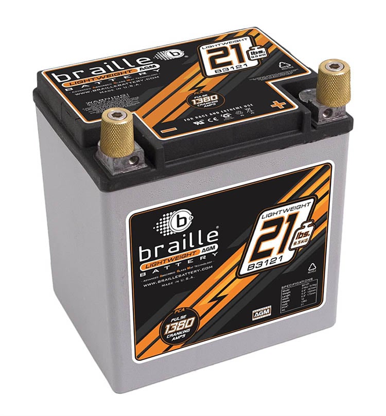 Braille B3121 No-Weight Extreme Use Carbon Fiber Battery