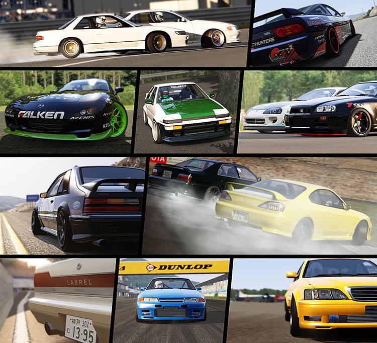 New Assetto Corsa World Drift Tours Street Car Pack - Wheel / Pedal Cam - 