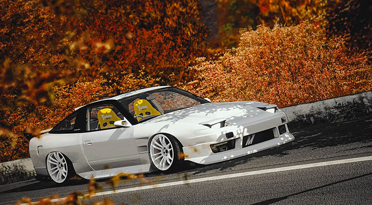 nissan s13 180sx stance slammed autumn colours