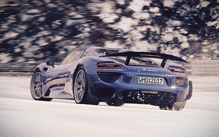 porsche 918 spyder drift ice drifting