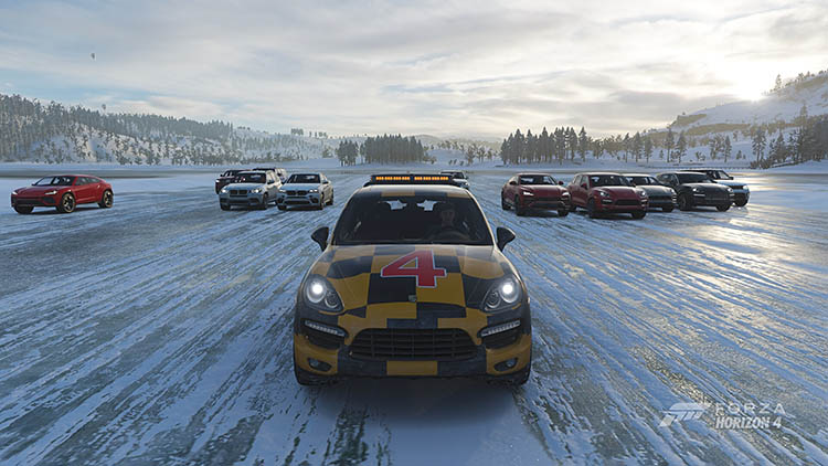 porsche suv 4x4 drag race ice