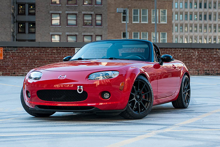 red mazda hard parked clean fresh