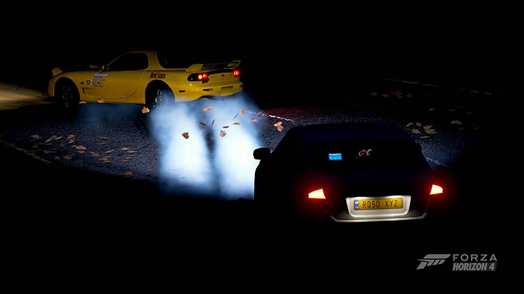 Forza Horizon 1. Dots on the screen, cars flicker in various color