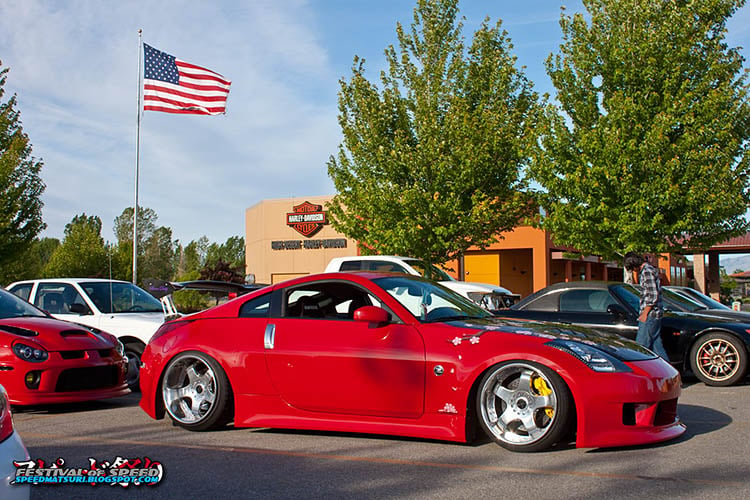 red slammed deep dish nissan