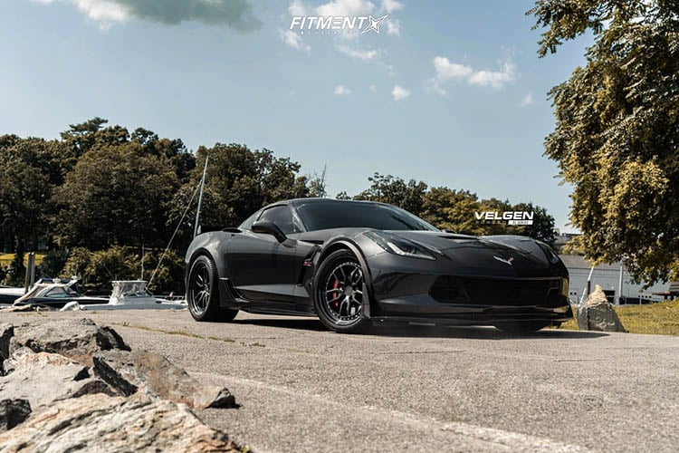 corvette chevrolet grand sport stock air suspension velgen sl 10 matte black