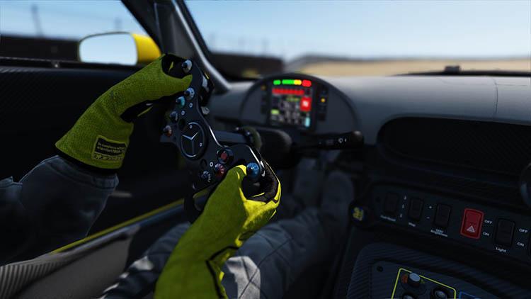 in car view steering wheel racing race