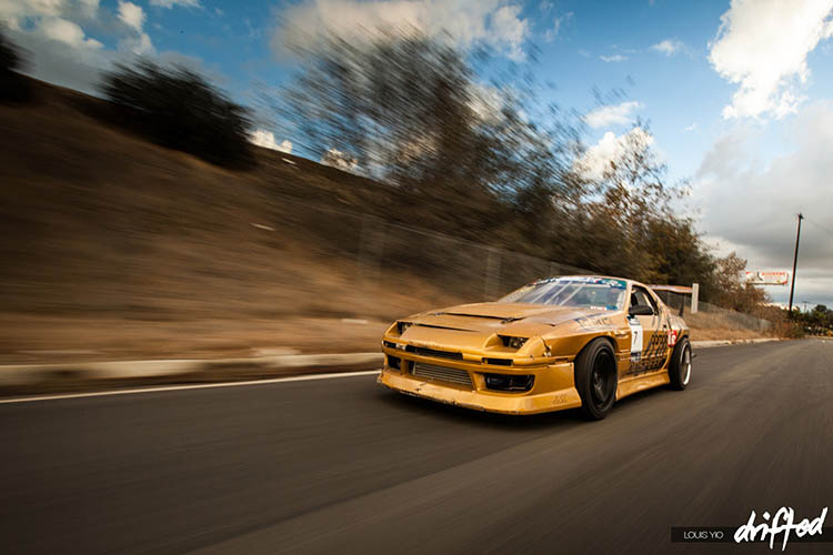 mazda rx7 fc 13b rotary gold drift car rolling road street