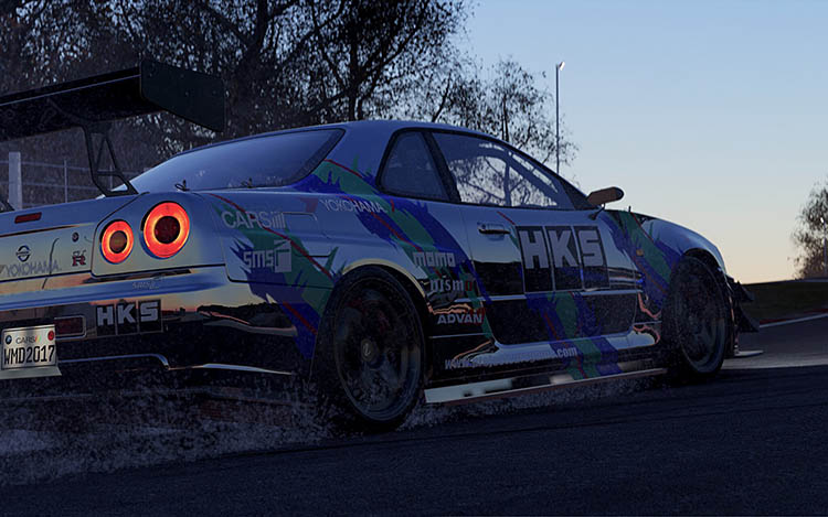 nissan skyline r34 gtr godzilla hks chrome livery