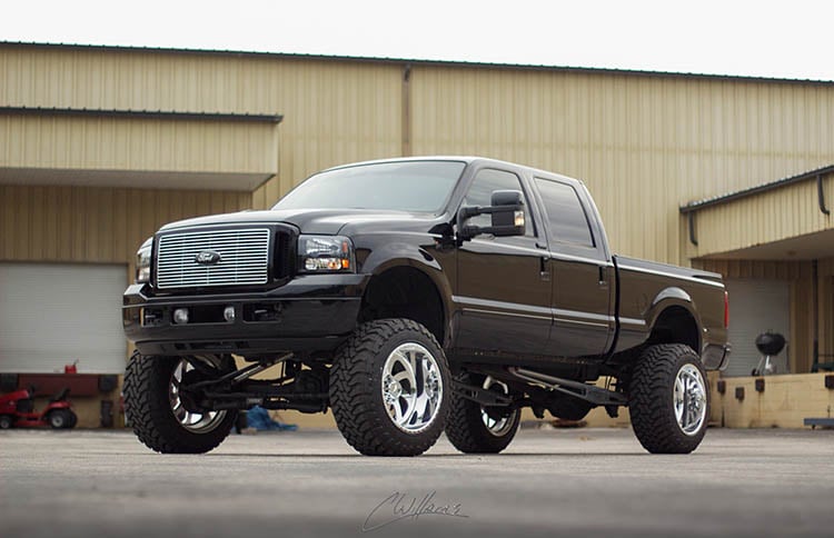 ford-black pickup truck 6.0 powerstroke