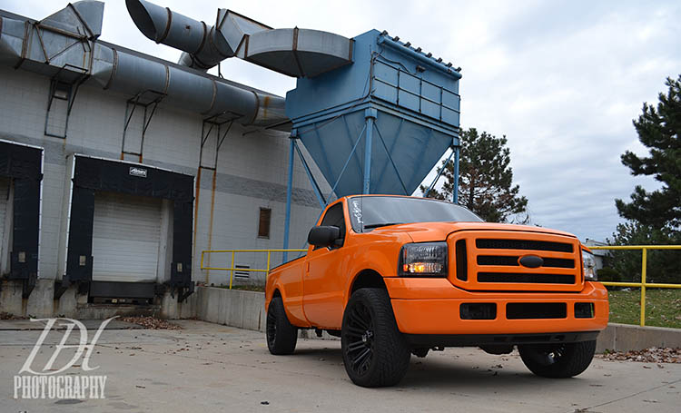 ford pickup truck orange 6.0 powerstroke