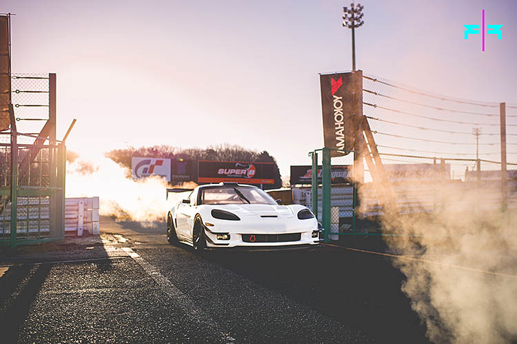 white corvette early morning steam usa japan