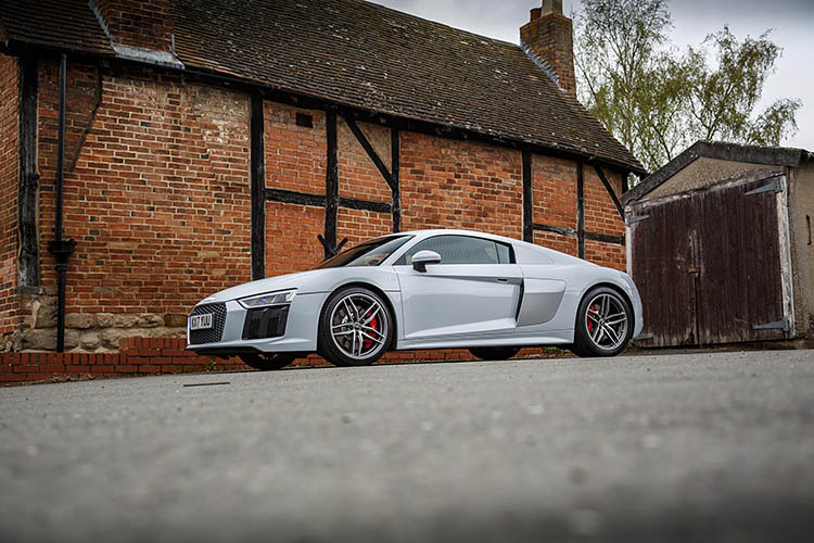 audi r8 house white parked