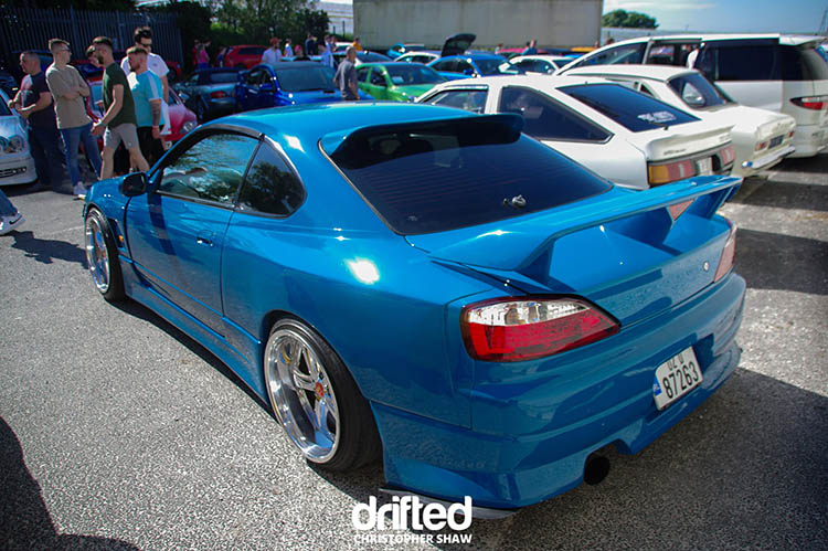 blue nissan silvia s15 deep dish aero wing stance letstance uk