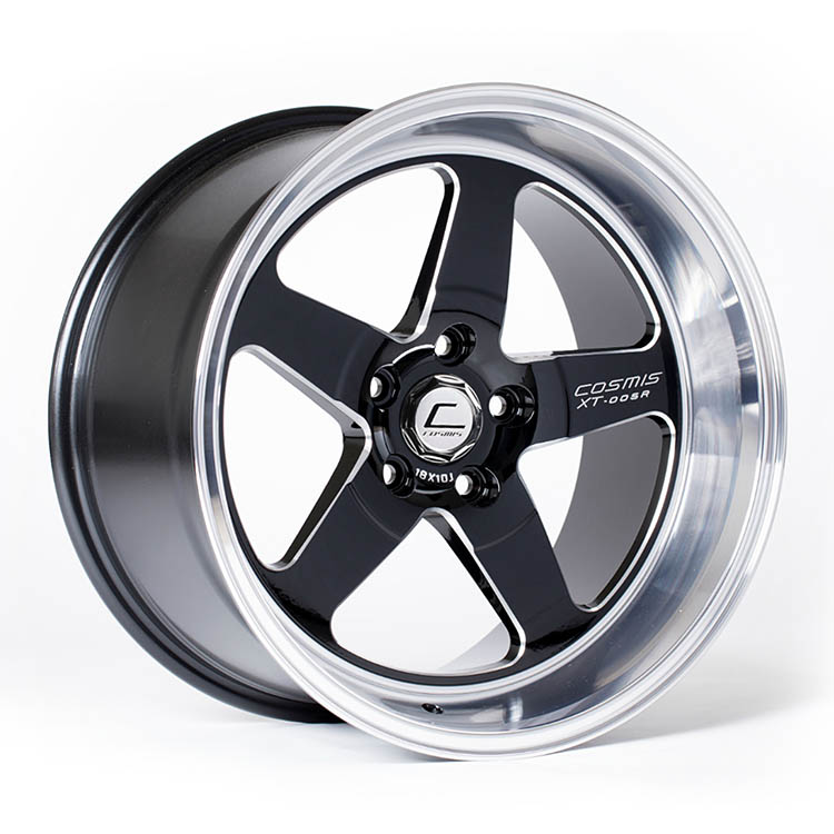 cosmis racing xt 005r black machined lip milled spokes 18x10 20mm 5x120