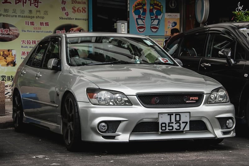 silver modifed toyota altezza