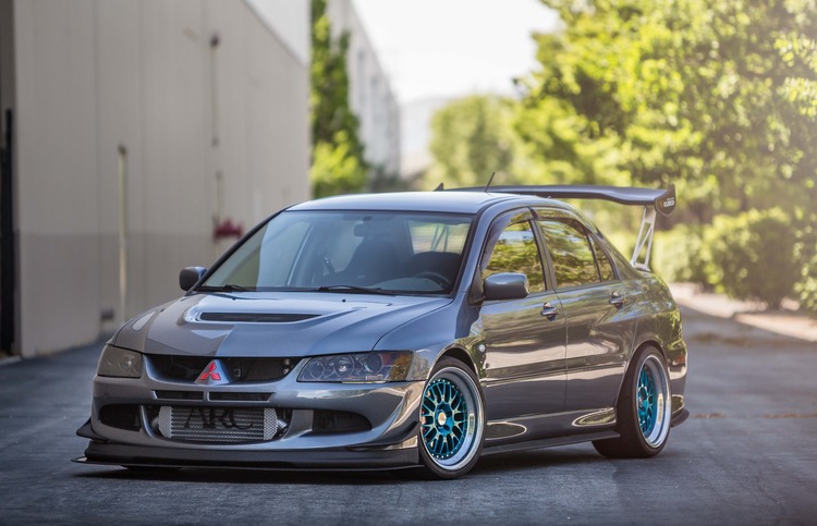 slammed grey evo 8