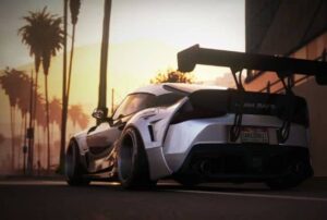 thumbnail toyota gr supra rear widebody rocket bunny sunset carx street pc gameplay trailer