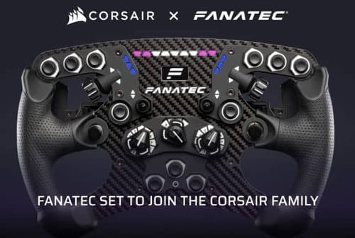 thumbnail corsair takes the wheel at fanatec