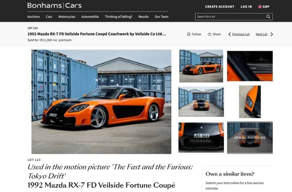 Han's Tokyo Drift RX-7 Smashes Estimated Valuation At Auction - Image 5